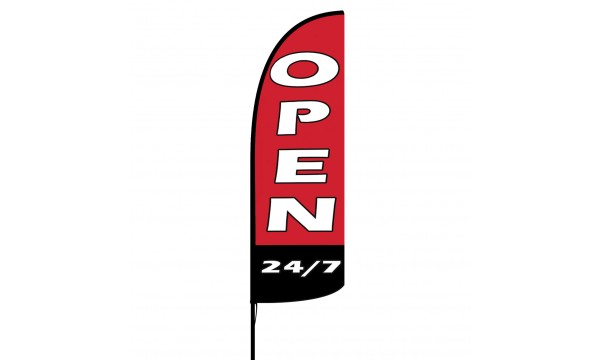 Open 24/7 Custom Advertising Flag